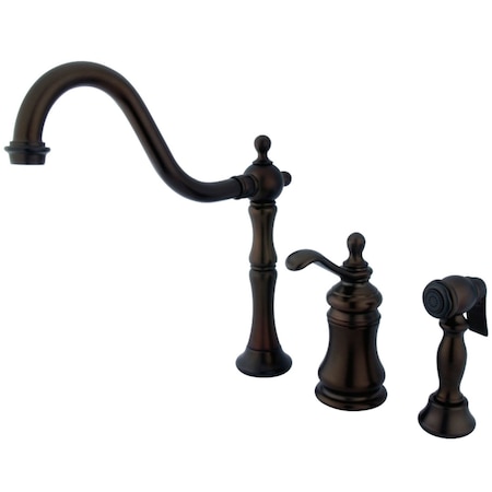 Kingston Brass KS7805TPLBS Widespread Kitchen Faucet, Oil Rubbed Bronze KS7805TPLBS